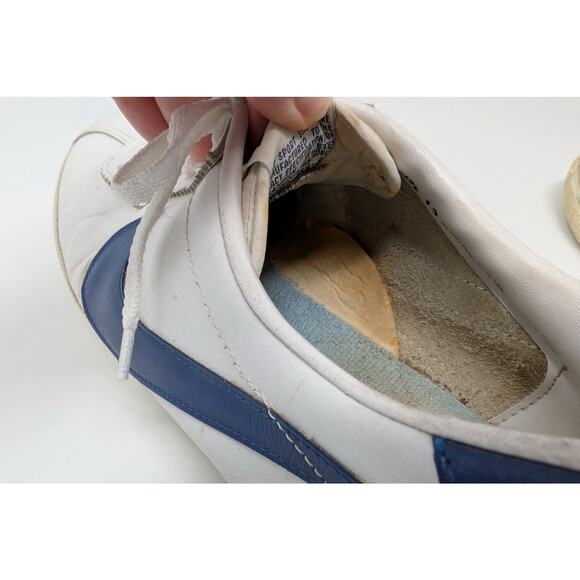 Vintage Nike Leather Bruin Leather White Blue Shoes Korea Men\'s Size 13 main image 10